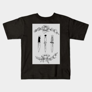 Knife & peony flash Kids T-Shirt